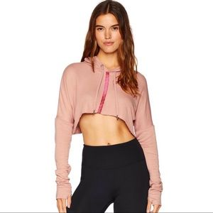 NEW SPLENDID PINK CROPPED HOODIE